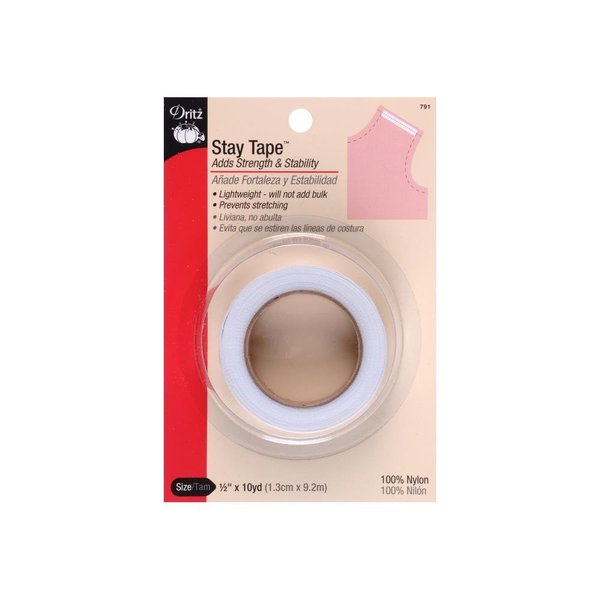 Dritz 791 Stay Tape, 1/2-Inch x 10-Yards , White