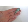 Generic Small turquoise blue stone and crystal metal alligator hair clip fine thin hair