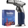 Sondiko Triple Flame Adjustable Mini Butane Torch Lighter - Refillable with Continuous Flame Lock for Creme Brulee, Cooking (Butane Not Included)