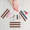 24 Pcs Wooden Nail Files, 7 Inches Emery Board Nail File for Nature Nails, Manicure Tool Set Disposable Nail File for Home Salon Brown