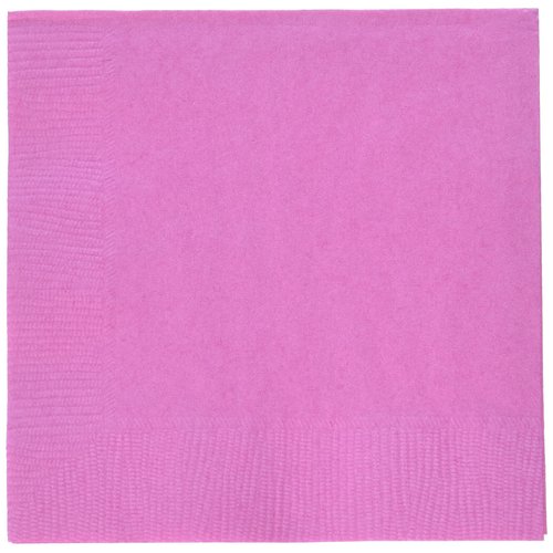 Amscan 3-Ply Bright Pink Beverage Napkins, 50 Ct. | Party Tableware