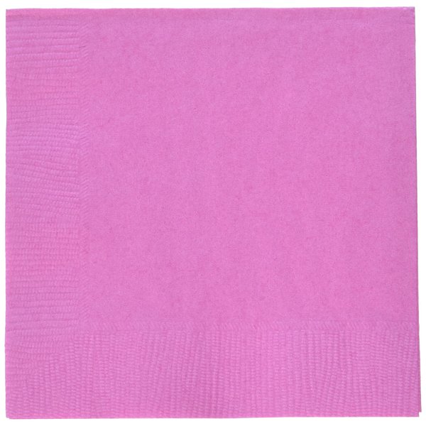 Amscan 3-Ply Bright Pink Beverage Napkins, 50 Ct. | Party Tableware