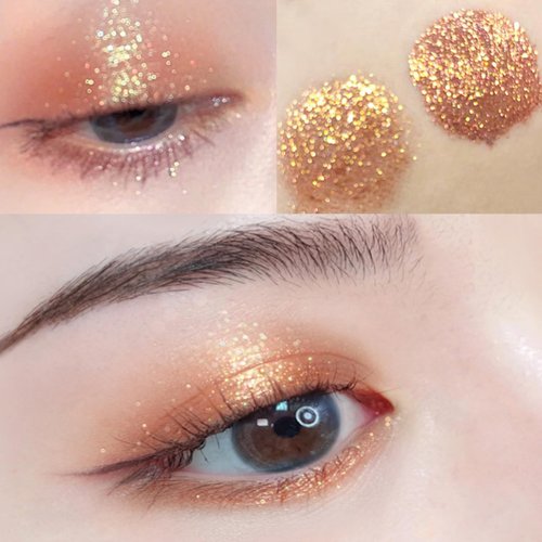 Febcraft Glitter Eyeshadow Palette - Shimmering Brown Eye Glitter,Face Glitter Makeup for Sparkling Eyes,Single Eyeshadow - Shimmer Eyeshadow Palette(Brown)