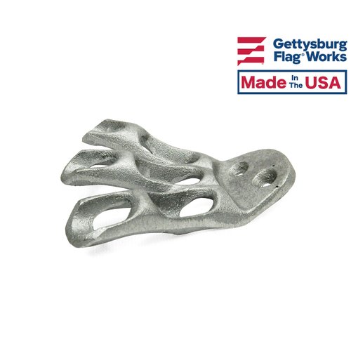 3 HOLE BRACKET for Small Stick Flags - Three Fingered Stick flag thick cast aluminum wall mount bracket for 3/8" diameter stick, Classroom bracket, Made in USA