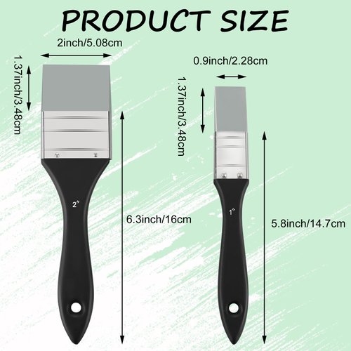 DSLSQD 2 Pieces Silicone Paint Brush Color Shapers for Painting Pointed Edged Solid Flat Paint Brush Flexible Acrylic and Water Based Painting Tool Color Shaper Tool (1inch, 2inch)