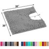 LuxUrux Bath Mat - Toilet Rugs u Shaped- Extra-Soft Plush Bath Bathroom Rug,1'' Chenille Microfiber Material, Super Absorbent Shaggy Machine Wash & Dry (20 x 20, Light Grey)