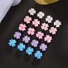 Paderison 20Pcs Small Flower Hair Clips for Girls Clover Mini Hair Clips with Rhinestone Wedding Bridal Hair Pins Cute Hair Barrettes Flower Hair Accessories for Women Hair Gems Decorative