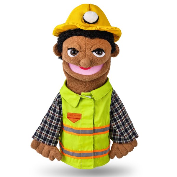 Role Play Hand Puppets Hand Plush Chef Doctor Fireman Pirate Detective Athlete Nurse Worker Hand Puppet Toys Puppets for Kids Storytelling Imaginative Pretend Play Teaching Preschool(Worker)