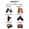AMANCY Superior 3 Holder Black Leather Cedar Wood Liner Cigar Case Combo Set with Lighter and Cutter Perfect Completed Gift Kit for Cigar Lovers