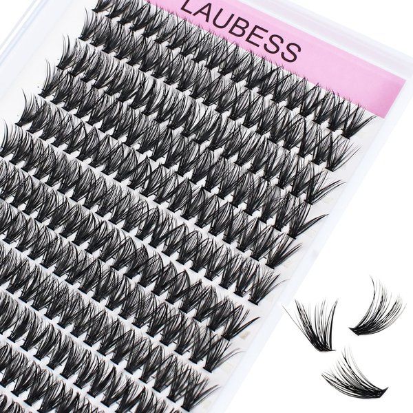 DIY Eyelash Extension 240pcs 40D Cluster Lashes Long False Eyelashes Individual Lashes Cluster Eyelash Extensions (40D-0.07D-13mm)