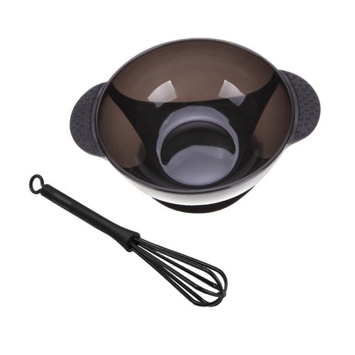 Beatifufu 2 Set hair color mixing bowl black suits applicator bowl kitchen whisk hair color dye whisk Hair Tint Hair Coloring Mix Bowls Tinting Bowls plastic dye Agitator Hair oil hair dye