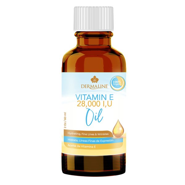 DERMALINE Organic Vitamin E Oil 28,000 I.U. Daily Skin Moisturizer for Skin