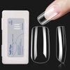 Beetles Gel Nail Tips 500Pcs Medium Square Pre Shaped Clear Full Cover False Nails for Gel Art Polish Soak Off Lamp Nail Extensions Acrylic Press on Nail Tips