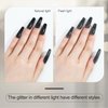FZANEST Black Glitter Gel Nail Polish,15ml Reflective Shimmer Soak Off LED UV Gel Polish Nail Art Starter Manicure Salon Kit for Women Girls