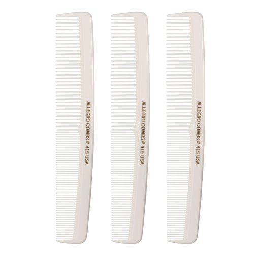 Allegro Combs #415 Combs for Women, 7 Inches Combs for Men, Parting Comb, Hair Comb, Comb for Men 3 Count (White)