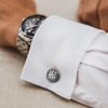 HAWSON Vintage Cufflinks for Men Shirt Retro Flower Pattern - Best Wedding Business Gifts for Men with Box