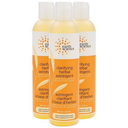 EARTH SCIENCE - Clarifying Herbal Facial Astringent Skin Care with Witch Hazel, 8 Fl Oz (Pack of 3)
