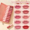 Alisesun 10 Colors Lip Tint Stain Set, Korean Plumping Lip Gloss Watery Lip Stain, Multi-use for Mini Liquid Lipstick & Cheek Tint Long Lasting Vivid Color # 03
