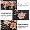 BOWINR 4 Pcs Wedding Hair Comb Pearl Crystal Bride Rose Gold Hair Accessories Hair Side Comb Clips Flower Rhinestone Head Pieces for Bridesmaid Women and Girls