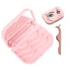 False Eyelash Case Lash Case Organizer Lash Container Box Empty Cosmetic Case Magnetic Eyelashes Storage Box with Mirror , Eyelashes Packaging Travel Storage Box Eyelash Bag(Light Pink)