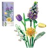 MEIEST Mini Building Blocks Flower Bouquet Set,Creative DIY Unique Decoration Home,Flowers Botanical Collection Construction Building Bricks Toy for Kids Adult (Violet)