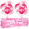 Breast Cancer Awareness Party Decorations Pink Breast Cancer Awareness Banner Yard Sign and 18 Pcs Breast Cancer Balloons for Pink Ribbon Breast Cancer Awareness Charity Party Supplies(Black Pink)
