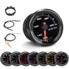 7 Color Water Temp Gauge, 100-300 F Water Coolant Temperature Gauge Kit 2-1/16" 52mm LED Backlight - Black Dial - Clear Lens - Monitoring and Displaying The Coolant Temperature in The Radiator System