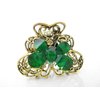 Medium butterfly flower jeweled antique bronze hair claw clip (Primary color: Red)