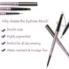 [ 2 Pack]Eyebrow Pencil, Waterproof Eyebrow Makeup with Dual Ends, Professional Brow Enhancing Kit with Eyebrow Brush (Dark Brown #1)