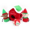 ZippyPaws Holiday Burrow Interactive Dog Toys - Hide and Seek Puppy Toys, Colorful Squeaky Plush Puzzles – Santa's Workshop Christmas