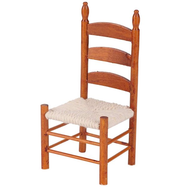 Dollhouse Chair, Miniature Wooden Vintage Chair for 1:12 Dolls DIY Dollhouse Accessories(Red Brown)