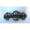 Bluish gray crystal black metal rose flower hair clip barrette