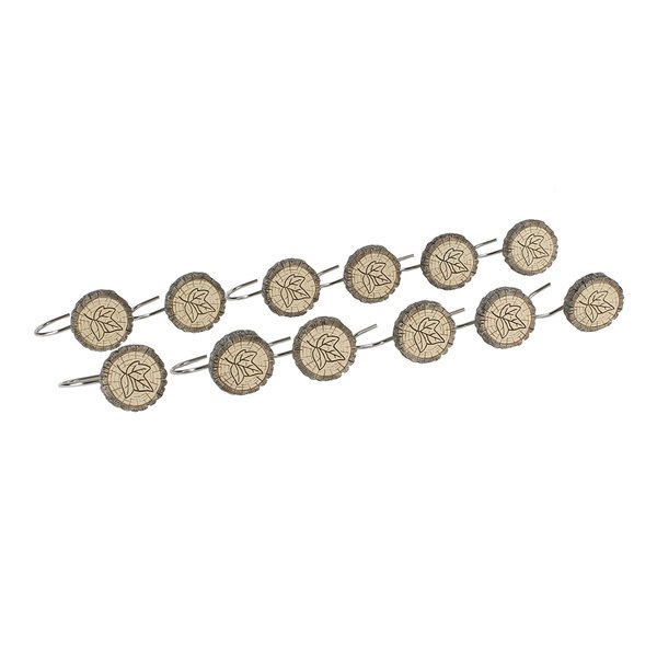 SKL Home Yellowstone Sundance Shower Curtain Hooks, Brown, 12 Count