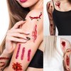 10Sheets 3D Fake Scars Tattoo Temporary Halloween Makeup Kit, Fake Stitchers Tattoos Cut Scary Face Wound Blood Chucky Scars Tatoos For Kids Women Men Boys Girls Zombie Makeup Sticke