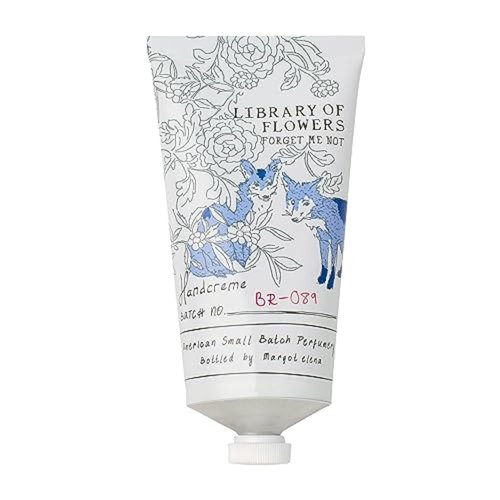 Library of Flowers Forget Me Not Handcreme, 2.65 oz. – Osmanthus, Rice Powder & White Orchid – Scented Hand Cream for Women, Moisturizing Hand Lotion for Dry Hands, Shea Butter & Cocoa Butter