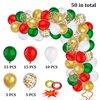 PheiLa 50 Pcs 12 Inch Christmas Balloons Red Green White Gold Confetti Balloons Christmas Party Decoration Supplies for Xmas Birthday Baby Shower Wedding New Year Party Decorations