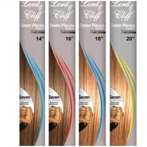 LORD & CLIFF SEVEN PIECE STRAIGHT REMY HAIR CLIP IN EXTENSION 20" #6/16/12/613