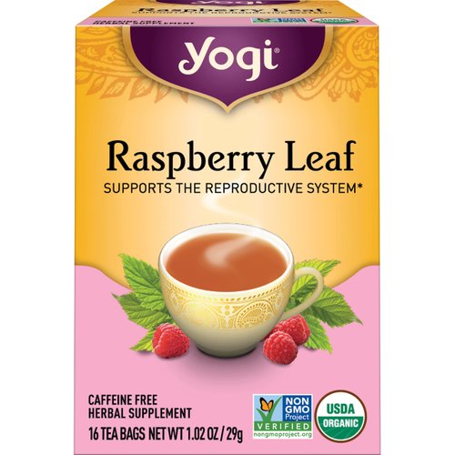 Yogi Tea Raspberry Leaf Tea - 16 Tea Bags per Pack (6 Packs) - Supports Women’s Health, Healthy Pregnancy, and Menstrual Cycles – Caffeine-Free Herbal Tea - Made from Organic Raspberry Leaves
