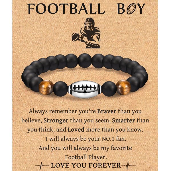 Leyung Football Gifts for Boys 8-12 12-14, Football Bracelet Gifts for Teenage Boys, Graduation Birthday Gifts for Son Grandson Team Friend Player Nephew Brother
