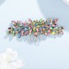 Teyglen Women Dainty Simple Rhinestones Bridal Hair Comb and Accessories, Shiny Side Hair Combs for Bride and Girls (Colorful)