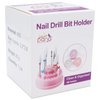 PANA Nail Drill Bit Holder Stand Display Organizer- Dust Proof Storage Container Box Case Tools for Home Use or Nail Salon - (48 Holes, Rose Gold)