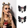 Generic 2 Pcs Halloween Black Butterfly Hair Clips Skull Butterfly Rose Gothic Hairpins Hair Accessories for Halloween Cosplay Party Costume