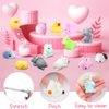 LUKBERA 28 Packs Kawaii Animals Mochi Squishy Toys with Valentines Day Gift Cards, Squishies Stress Relief Fidget Squeeze Toys for Kids Classroom Exchange Gifts School Prizes Valentine Party Supplies
