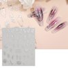 Silver Marble Line Nail Stickers, 16 Sheets Self-Adhesive Nail Decal Nail Art Decoration Design Supplies