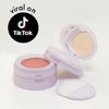 Subtl Beauty 3-in-1 travel makeup kit by subtl staks | powder blush, bronzer, and highlighter | includes mirror lid and mini brush | for fair-light skin tones