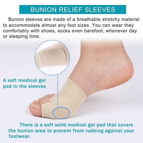 CYG&CL Bunion Corrector and Bunion Pain Relief Sleeves Toe Protector with Gel Toe Spacers, Built-in Soft Silicone Pads for Big Toe Straighten, Hallux Valgus, Hammer Toe for Day and Night Use