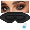 Eye Mask for Lash Extensions, Sleep Mask for Side Sleeper, Eyelash Sleeping Mask for Extensions,100% Block Out Light Sleeping Eye Mask for Women Men,3D Sleeping Mask Adjustable Strap Ear Plugs