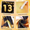 13th Birthday Decorations for Boys Girls Black and Gold Happy Birthday Yard Banner 18PCS 13th Birthday Confetti Balloons for Kids 13 Years Old Anniversary Birthday Party Supplies Outdoor Yard Decor