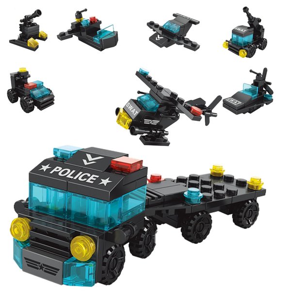 Vilbocr Urban Rescue Series Building Block Toys,Stacking Skill Training and Creative Thinking Cultivation， Building kit Toys Best Gift for Boys Aged 4-10… (City Special Police)