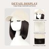 CHRSHN Hat Wigs for Women Baseball Cap With Hair Extensions Synthetic Short Straight Bob Hat with Hair Attached for Women Adjustable Hat Wig for Daily Use (6A)